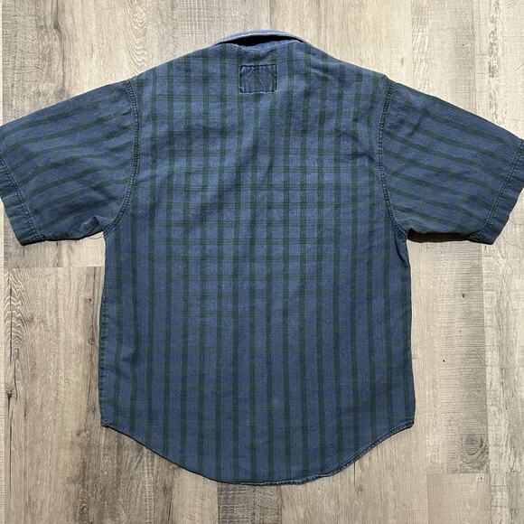 The Australian Outback Collection Denim Collar Striped Western USA Button Shirt - Picture 2 of 5